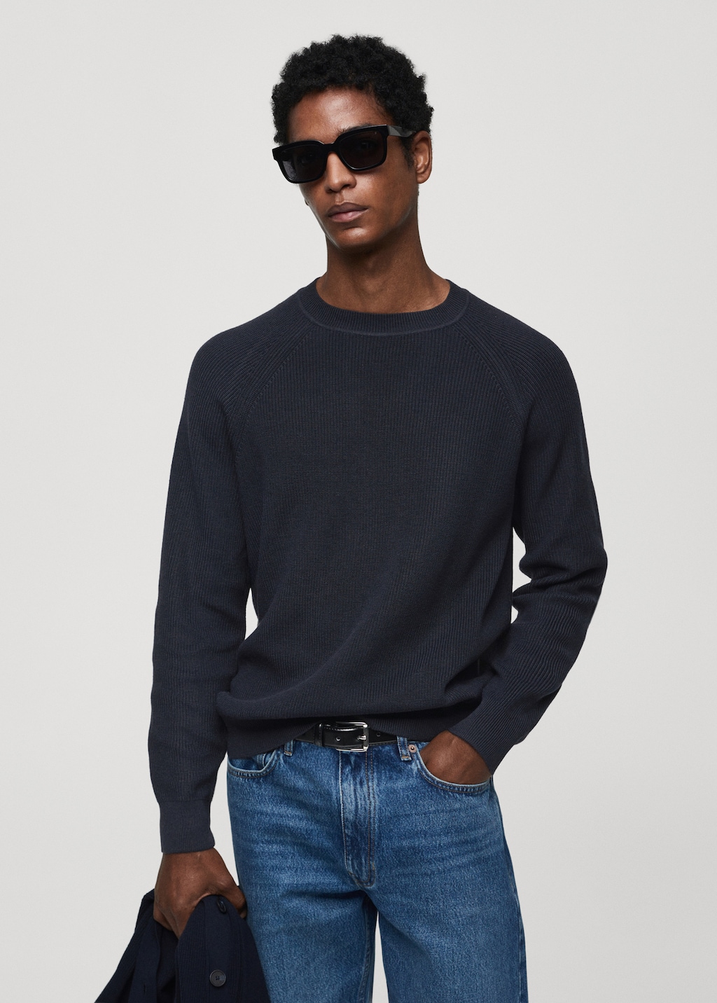 Ribbed round-neck sweater - Medium plane