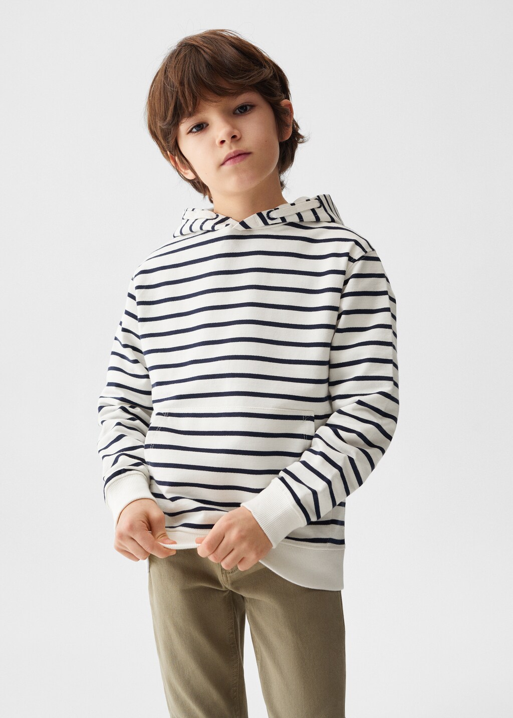 Striped hooded sweatshirt