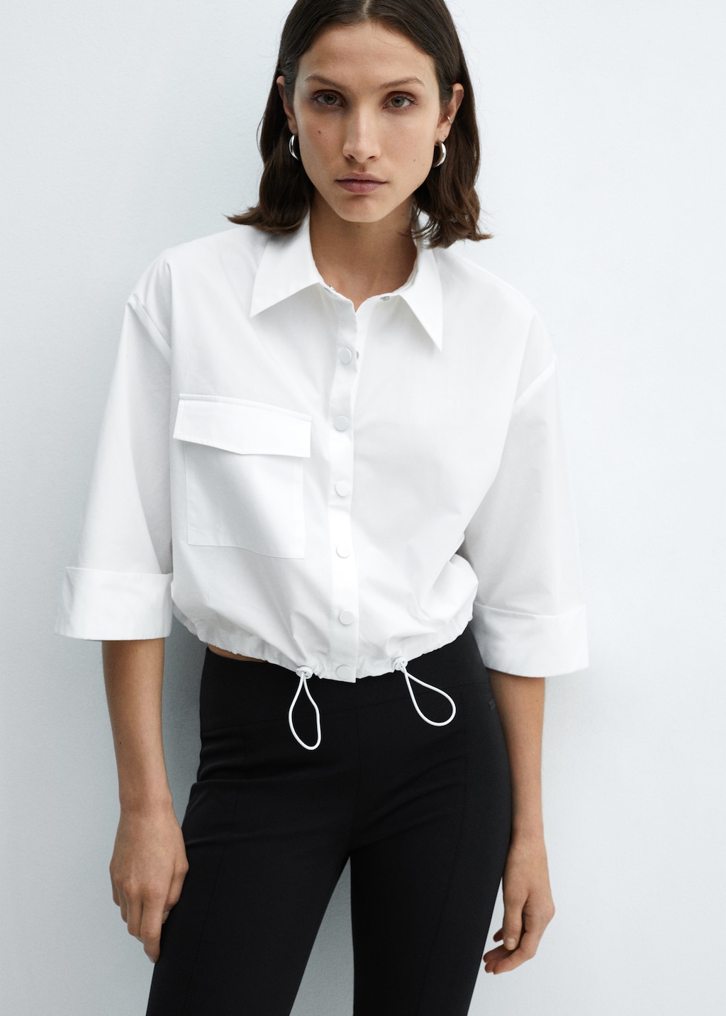 Chemise coton base réglable - Plan moyen