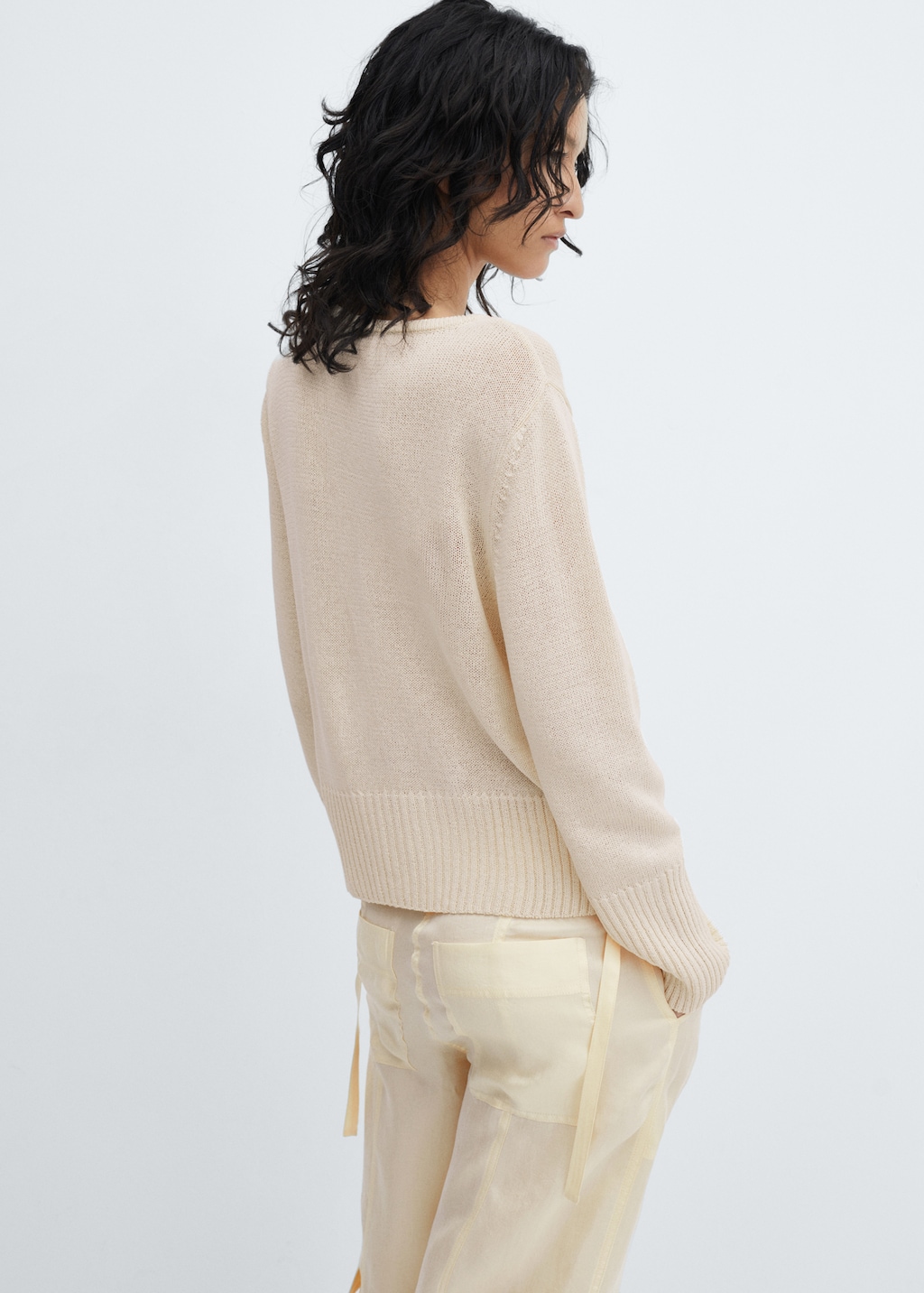 Wrap sweater with slit detail - Reverse of the article