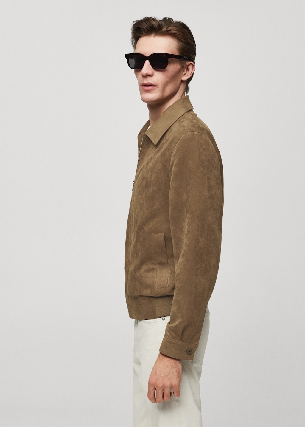 Suede-effect jacket with zip - Details of the article 2