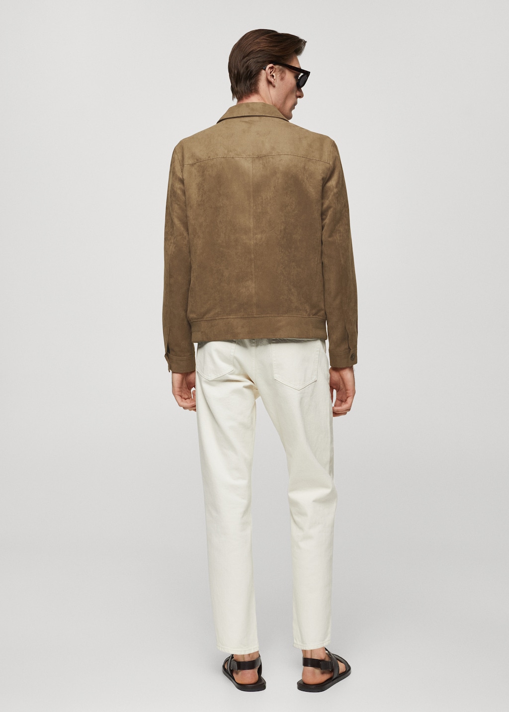 Suede-effect jacket with zip - Reverse of the article