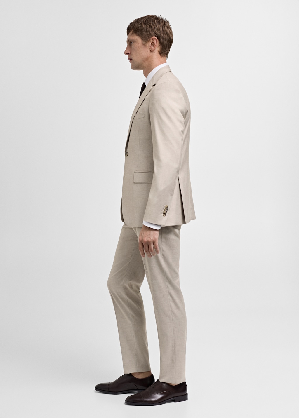 Stretch-fabric slim-fit suit trousers - Details of the article 2