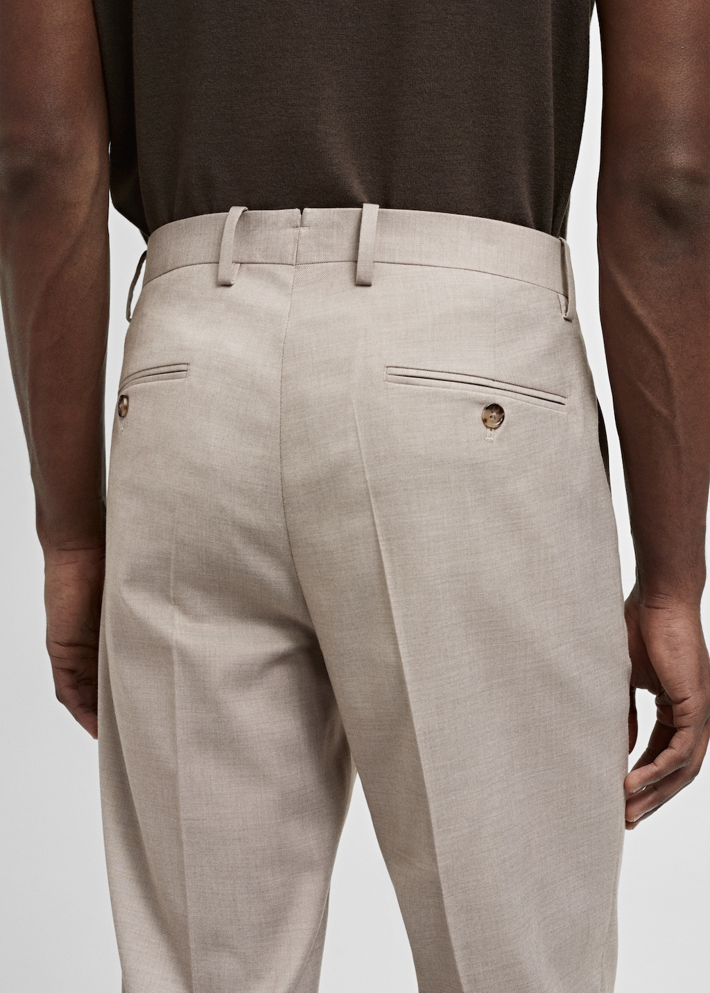 Stretch-fabric slim-fit suit trousers - Details of the article 4