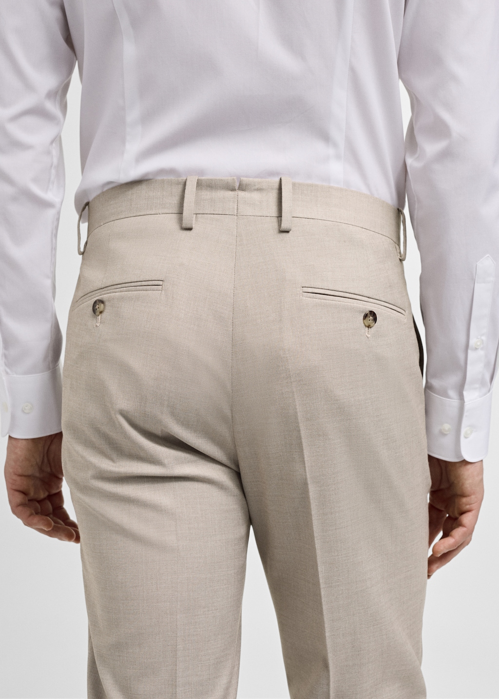 Stretch-fabric slim-fit suit trousers - Details of the article 6