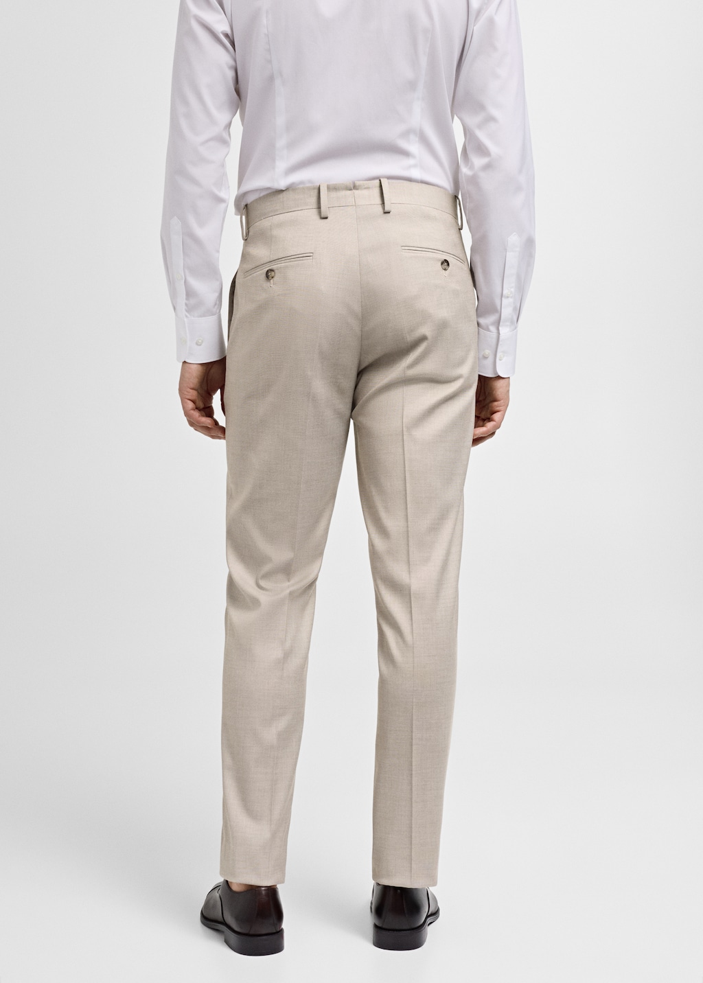 Stretch-fabric slim-fit suit trousers - Reverse of the article