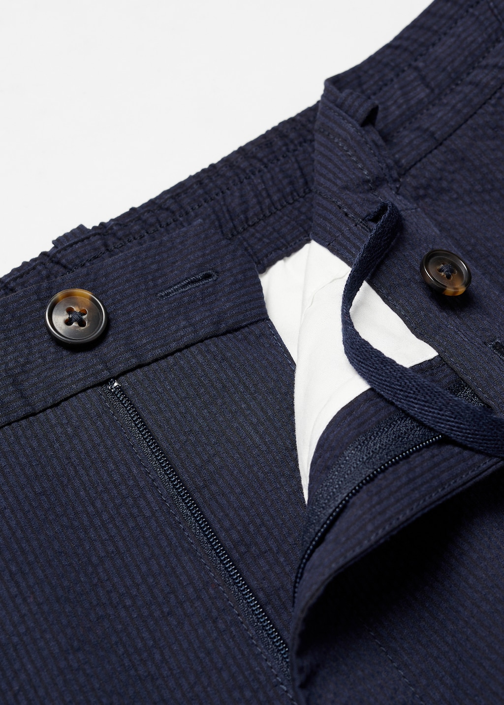 Cotton seersucker trousers with drawstring - Details of the article 8