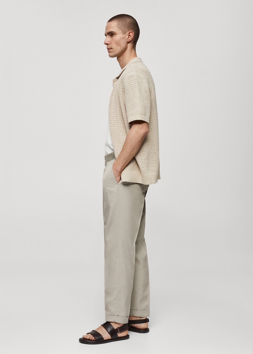 Linen-blend pleated trousers - Details of the article 2