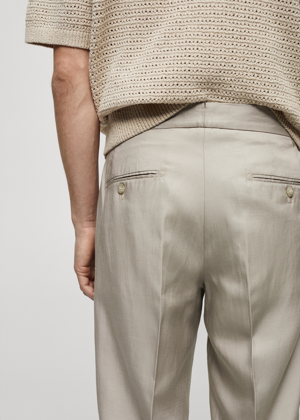 Linen-blend pleated trousers - Details of the article 4