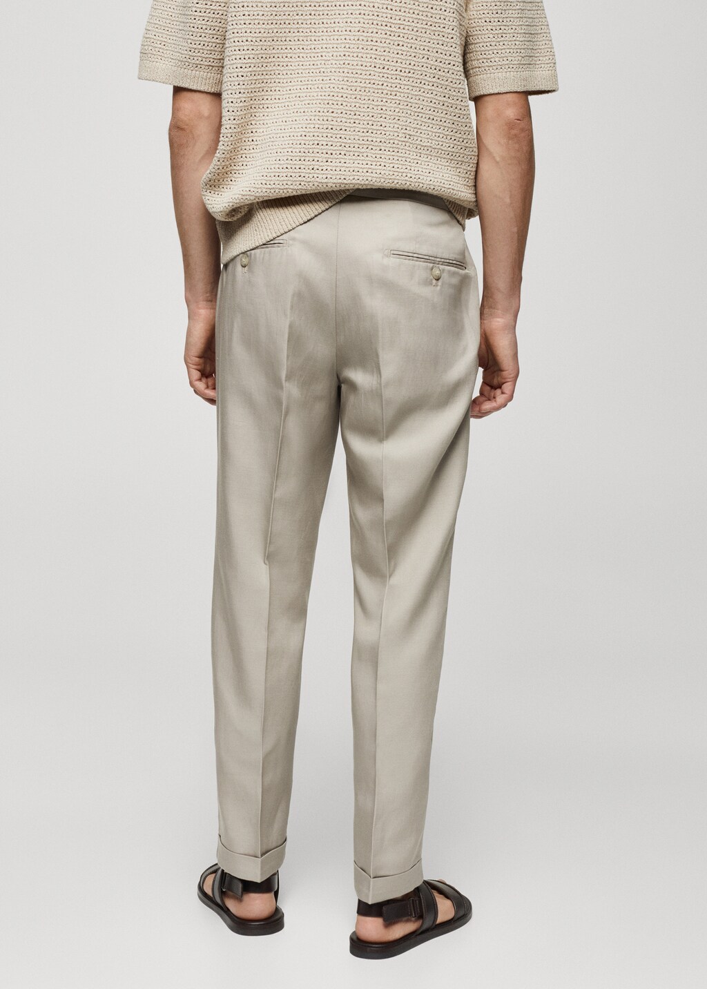 Linen-blend pleated trousers - Reverse of the article