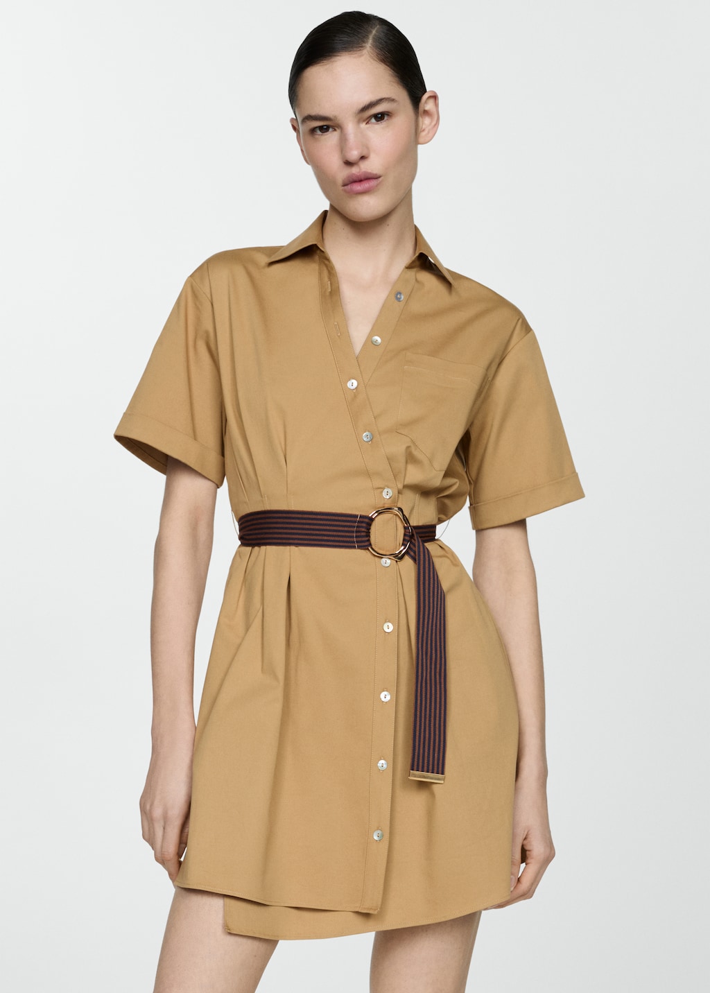 Belt shirt dress - Medium plane