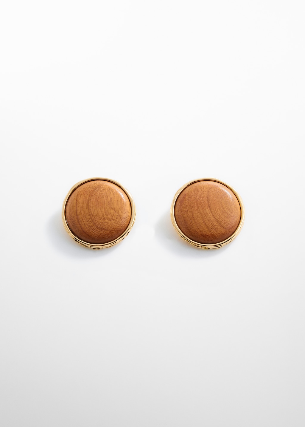 Wooden earrings with circular design - Article without model