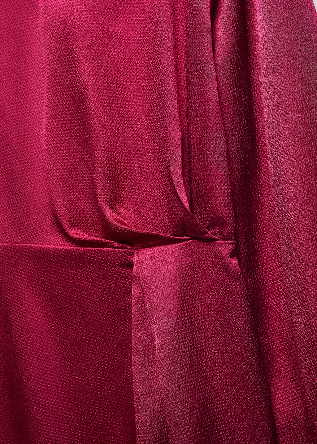 Puffed sleeves satin dress - Details of the article 8