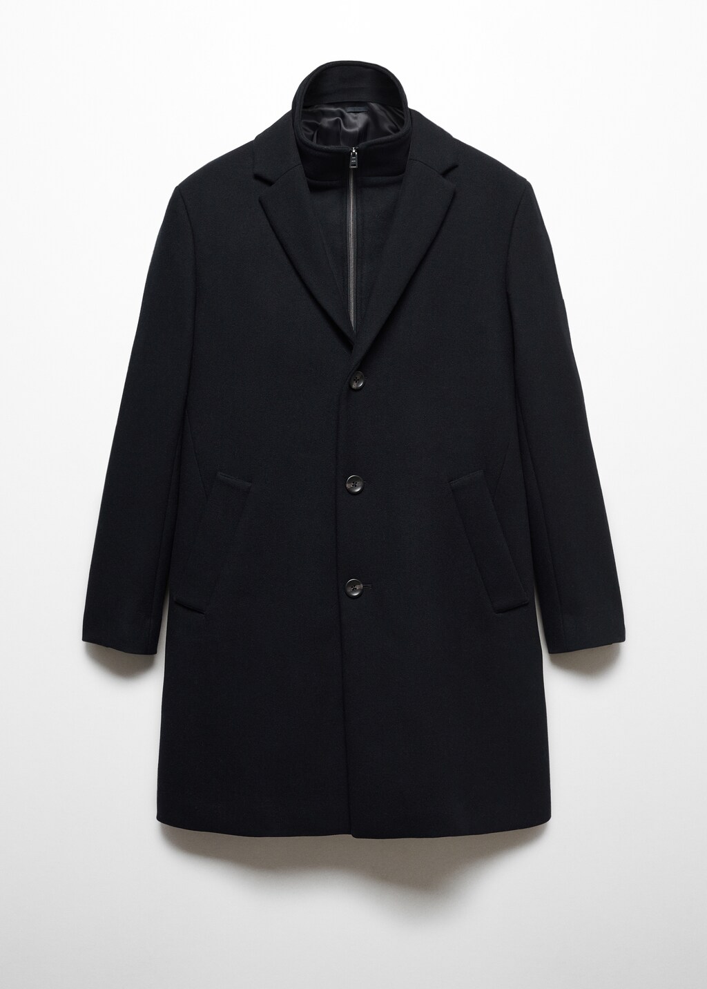 Wool coat with detachable collar - Article without model