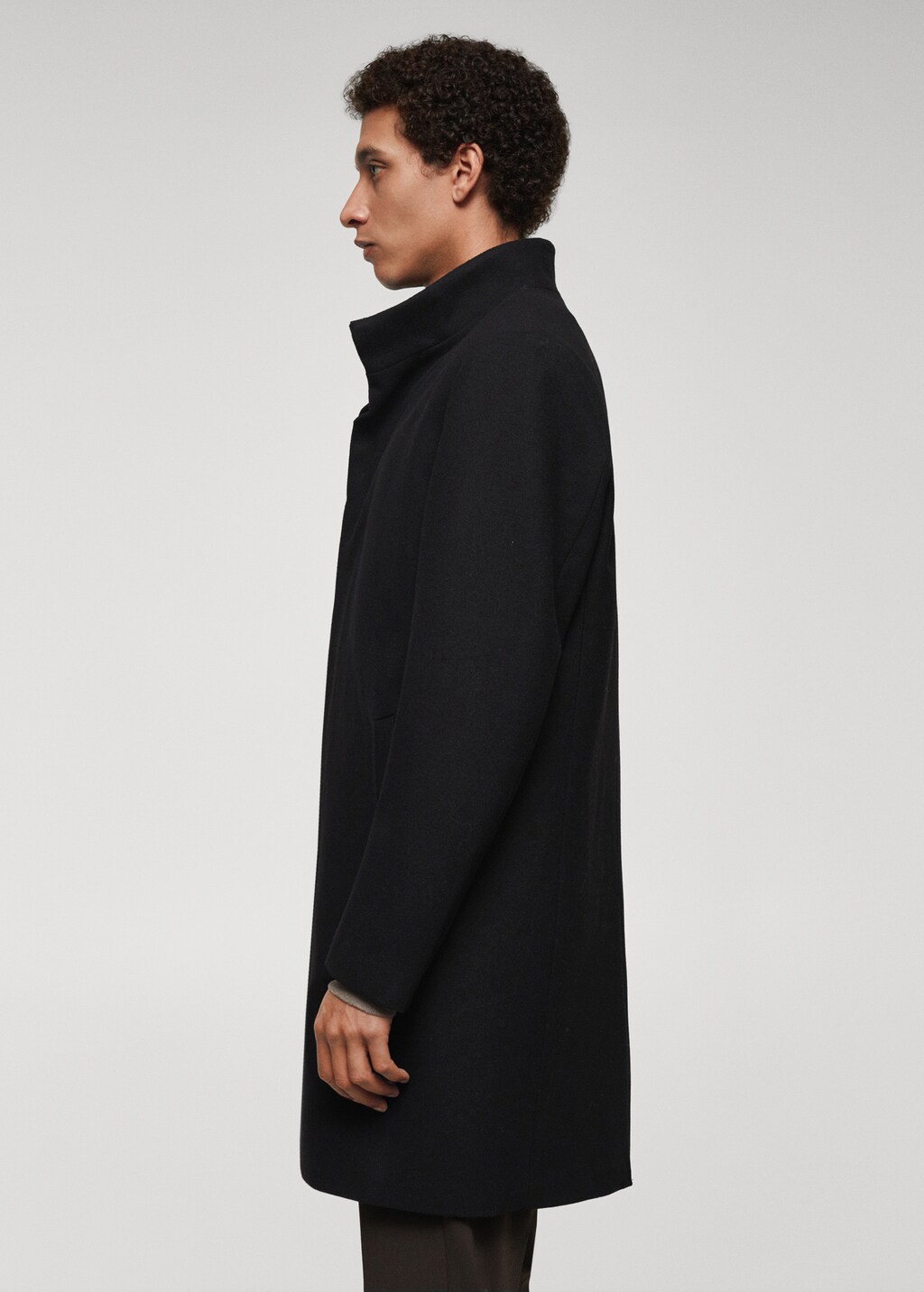 Funnel neck black coat online