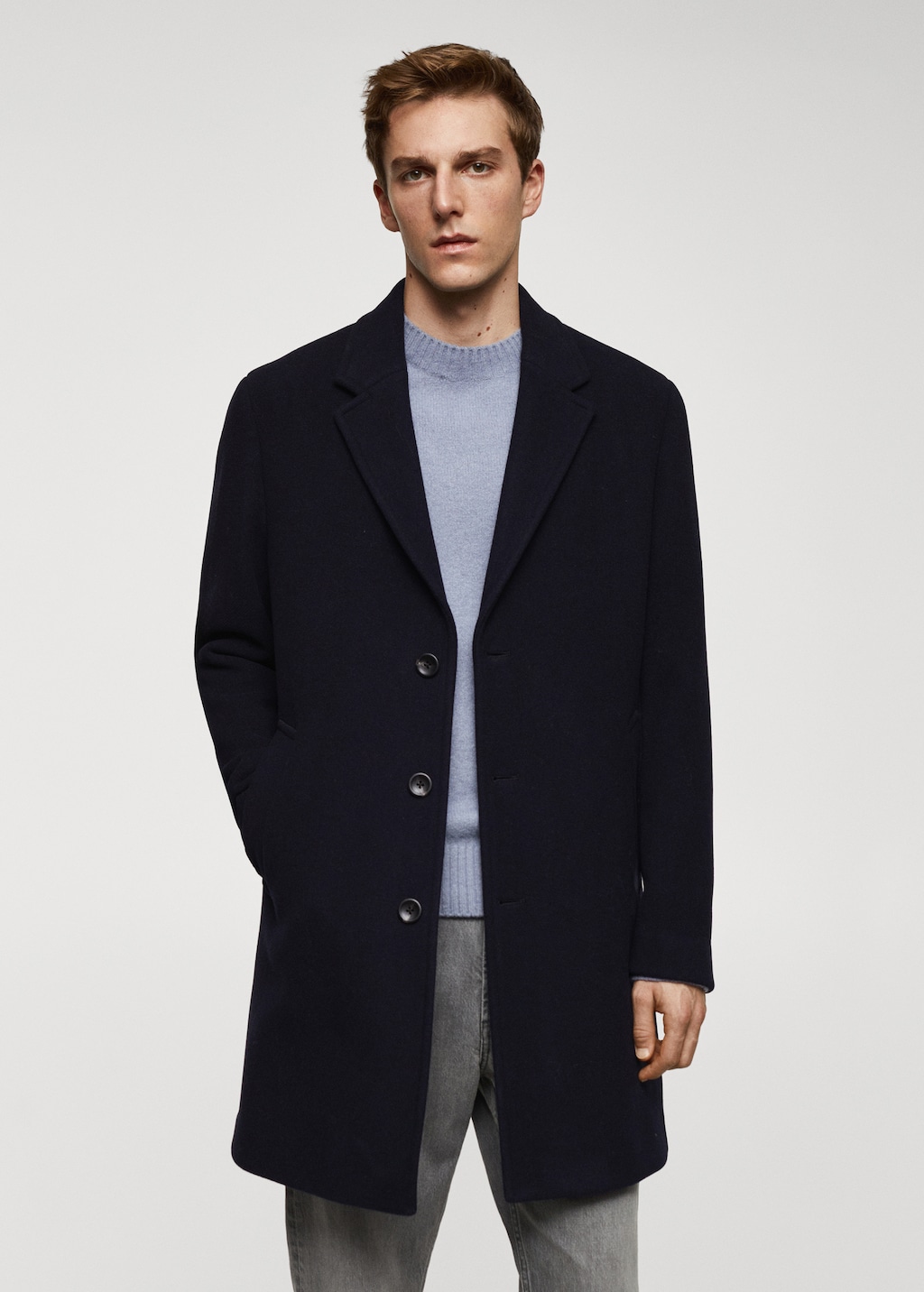 Lightweight recycled wool coat  - Medium plane