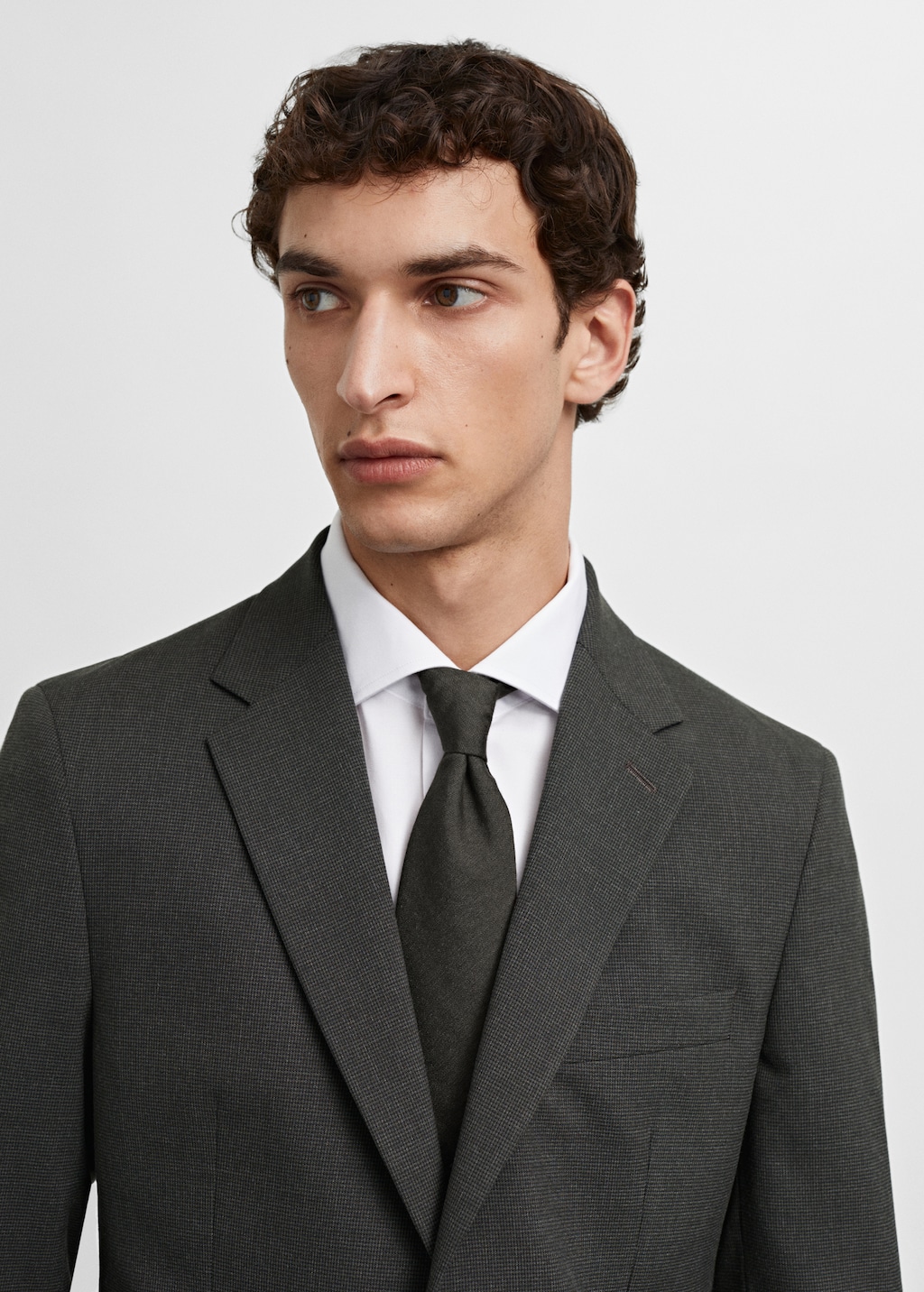 Stretch-fabric slim-fit suit jacket - Details of the article 1