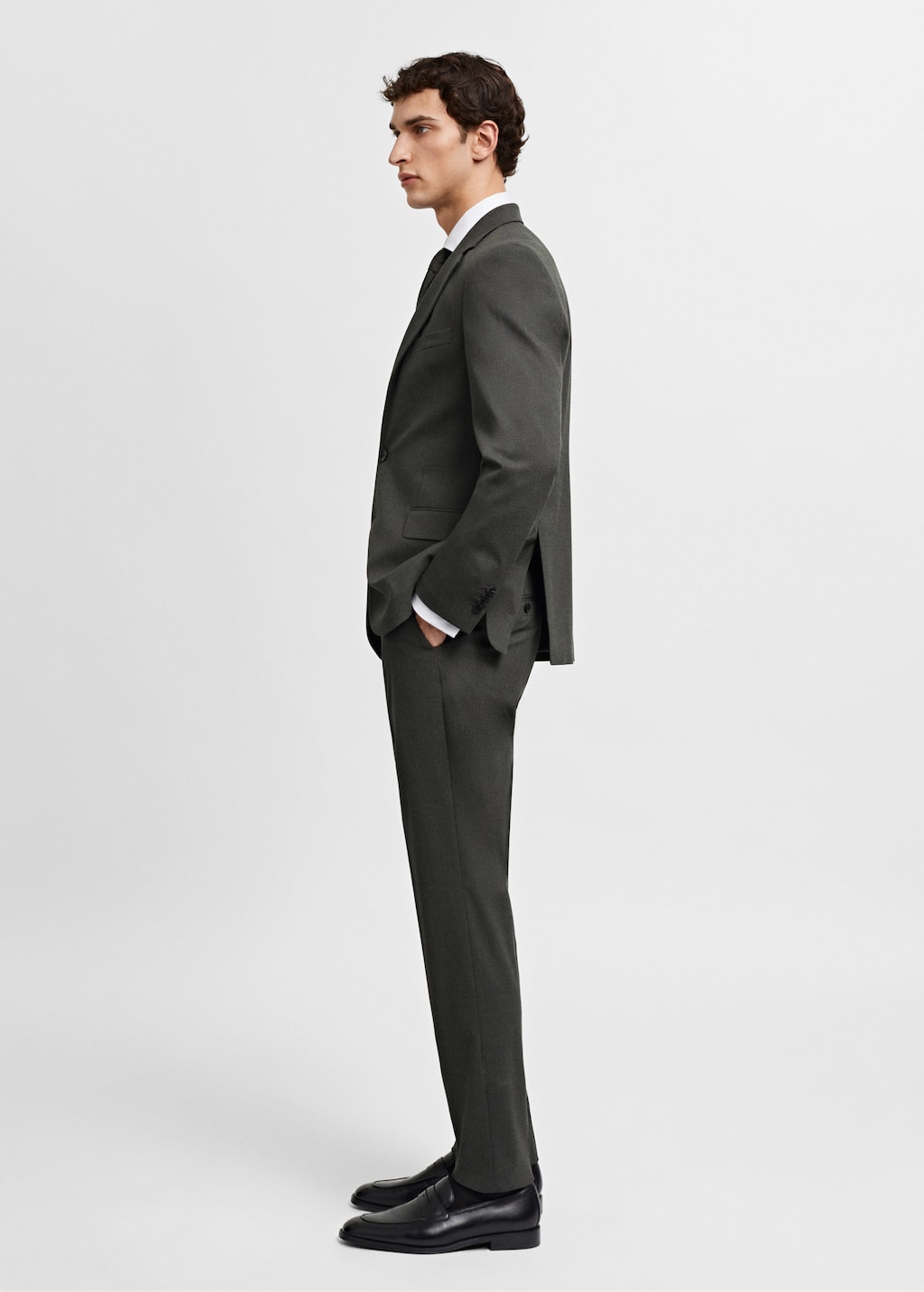 Stretch-fabric slim-fit suit jacket - Details of the article 2