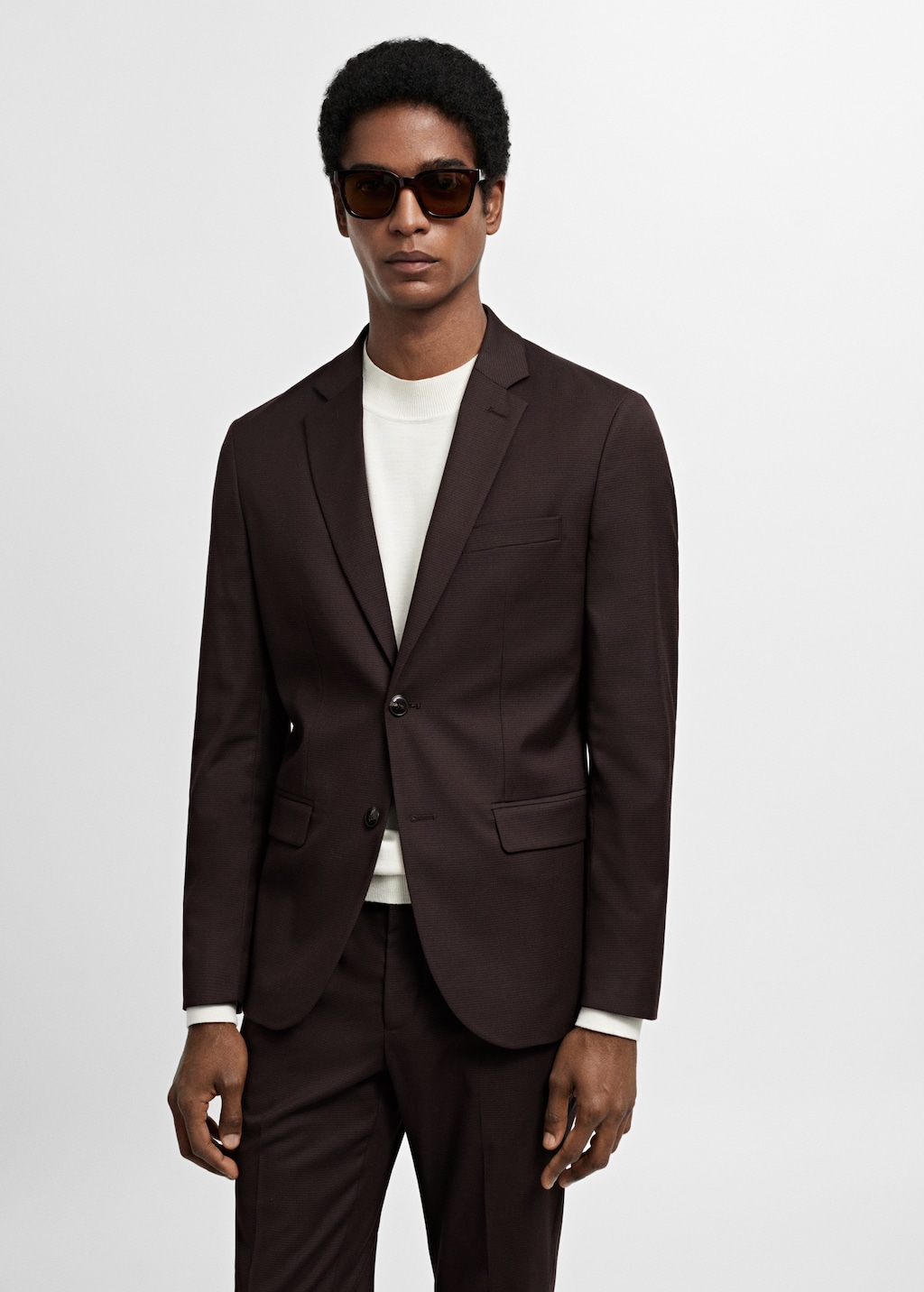 Super slim-fit suit jacket in stretch fabric - Medium plane