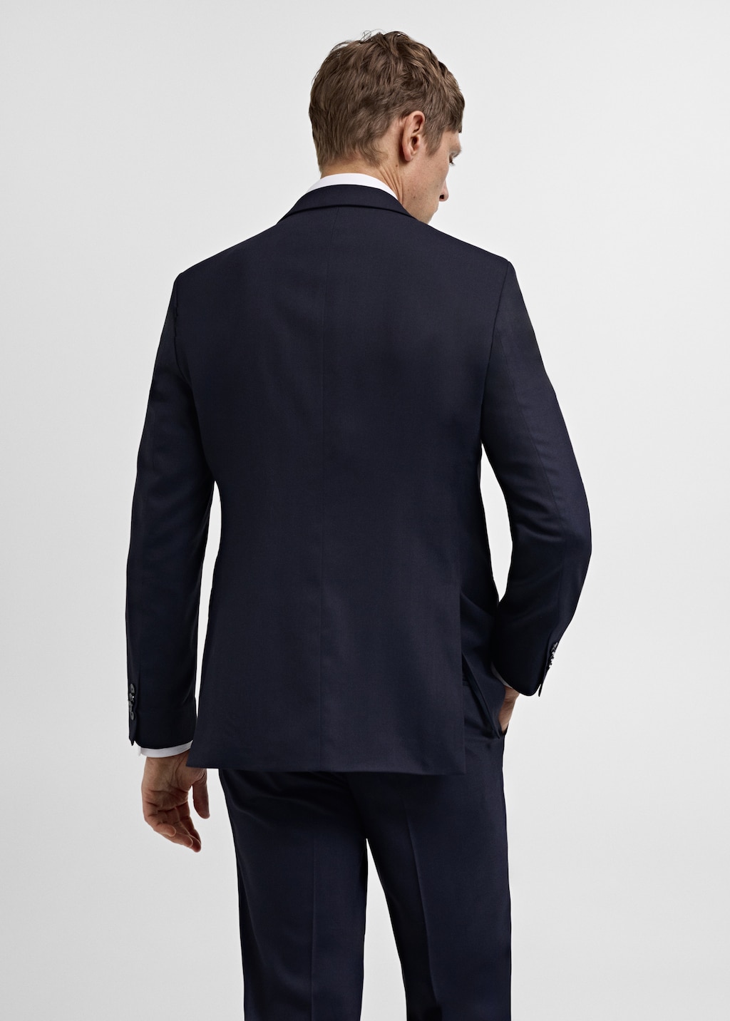 Slim-fit cold wool herringbone suit jacket - Reverse of the article