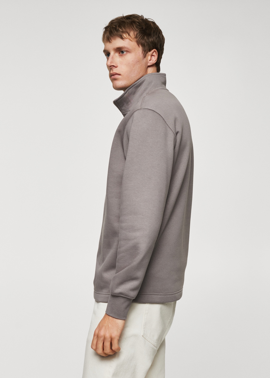 Cotton sweatshirt with zip neck - Details of the article 2