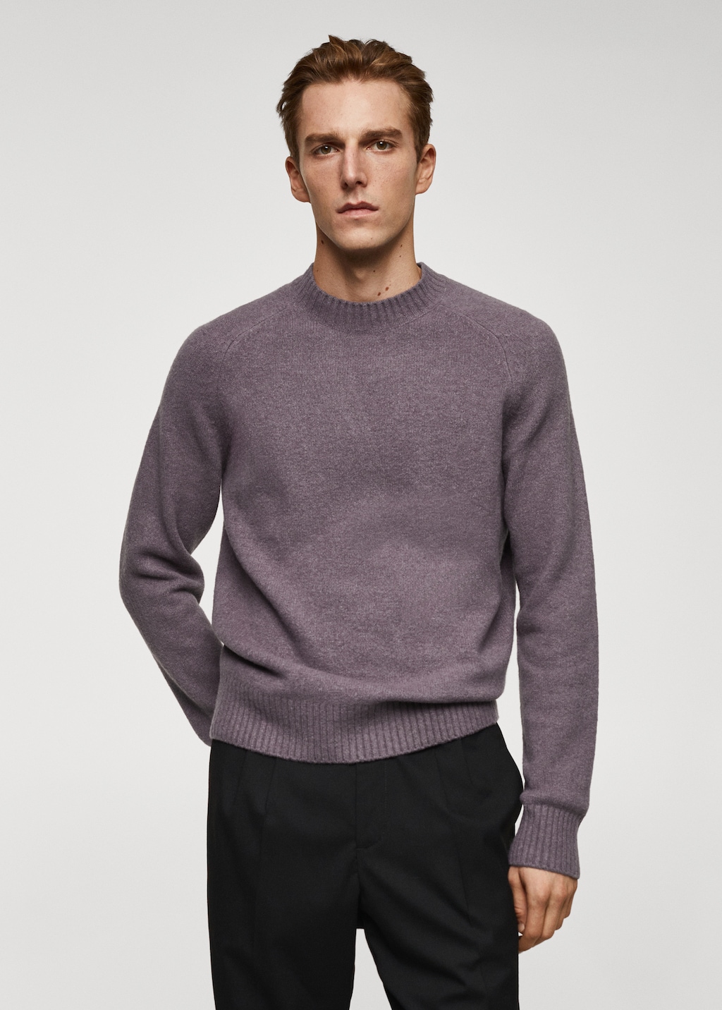 Knitted sweater with ribbed details - Medium plane