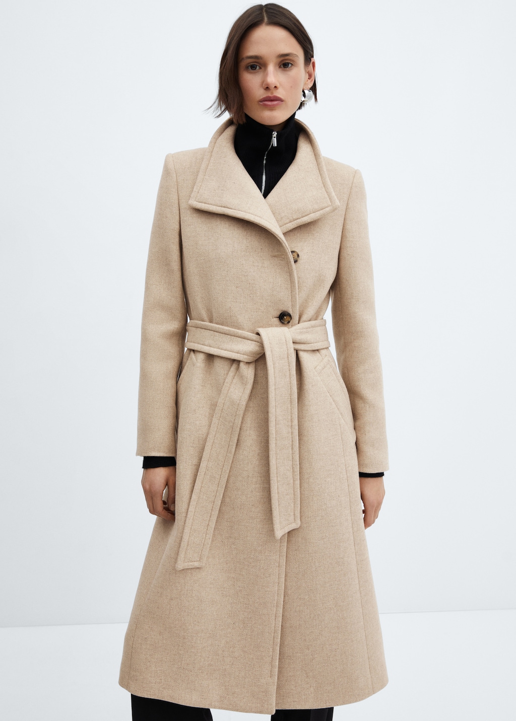 Belted Manteco wool coat - Medium plane