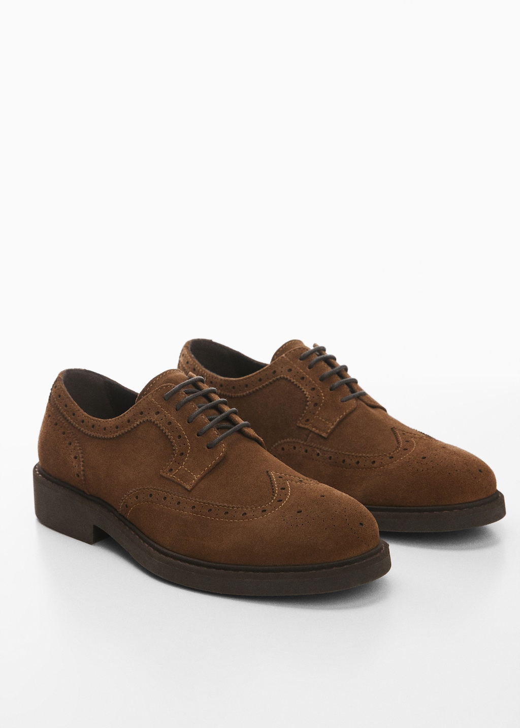 Die-cut suede blucher shoes - Medium plane