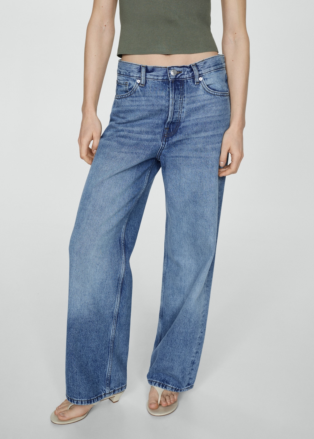 Loose mid-rise wideleg jeans - Medium plane