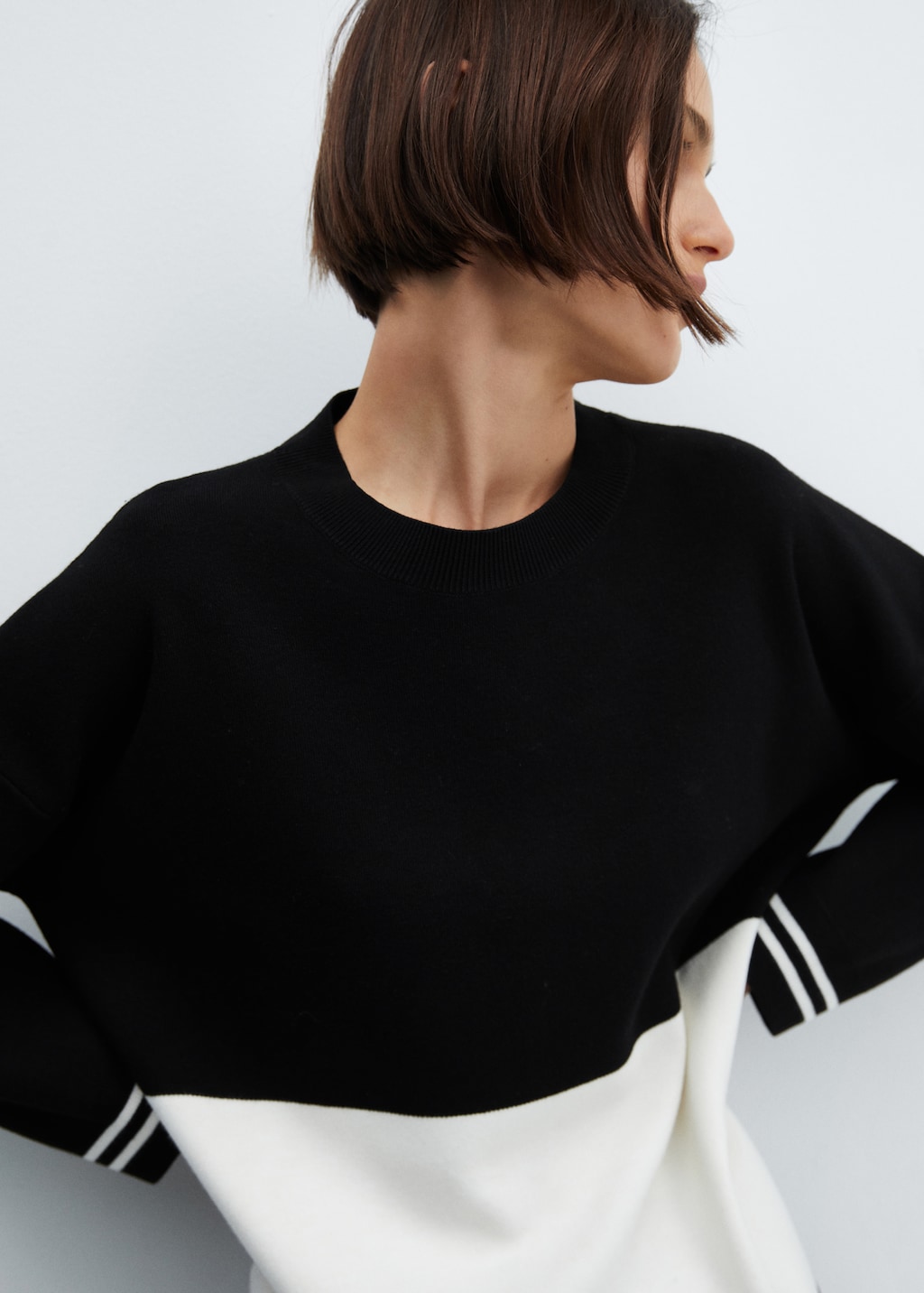 Bicolour knit sweater - Details of the article 1