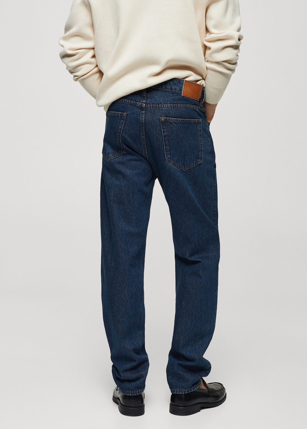 Dark wash straight fit jeans - Reverse of the article