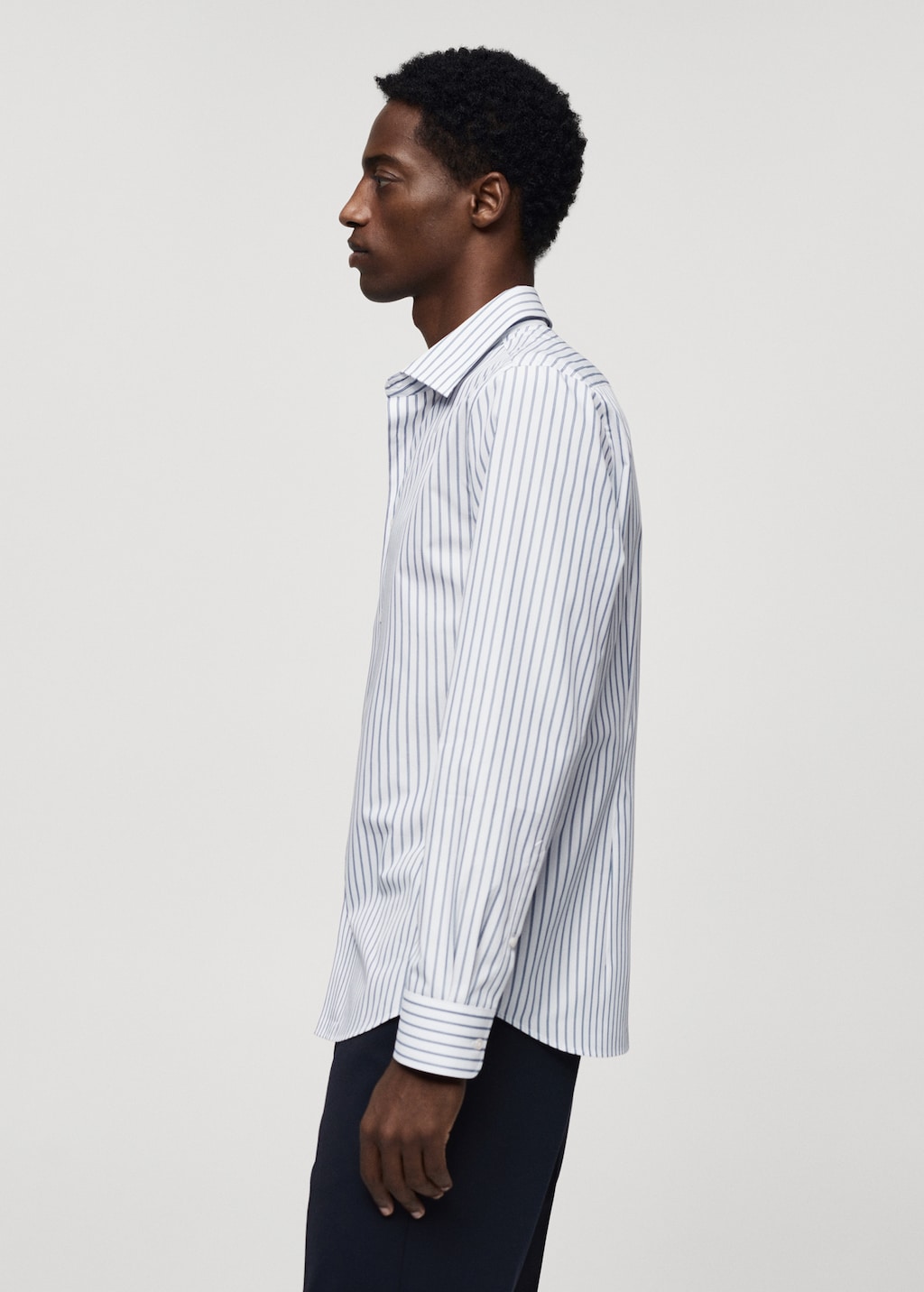 Slim-fit striped Coolmax® shirt - Details of the article 2