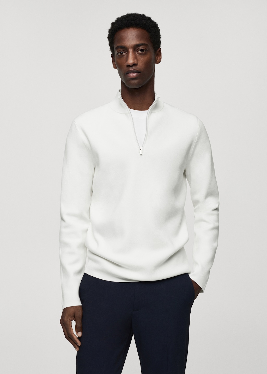 Zipped high collar sweater - Medium plane