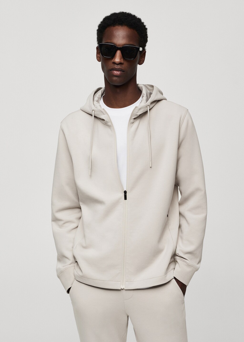 Technical fabric hoodie - Medium plane