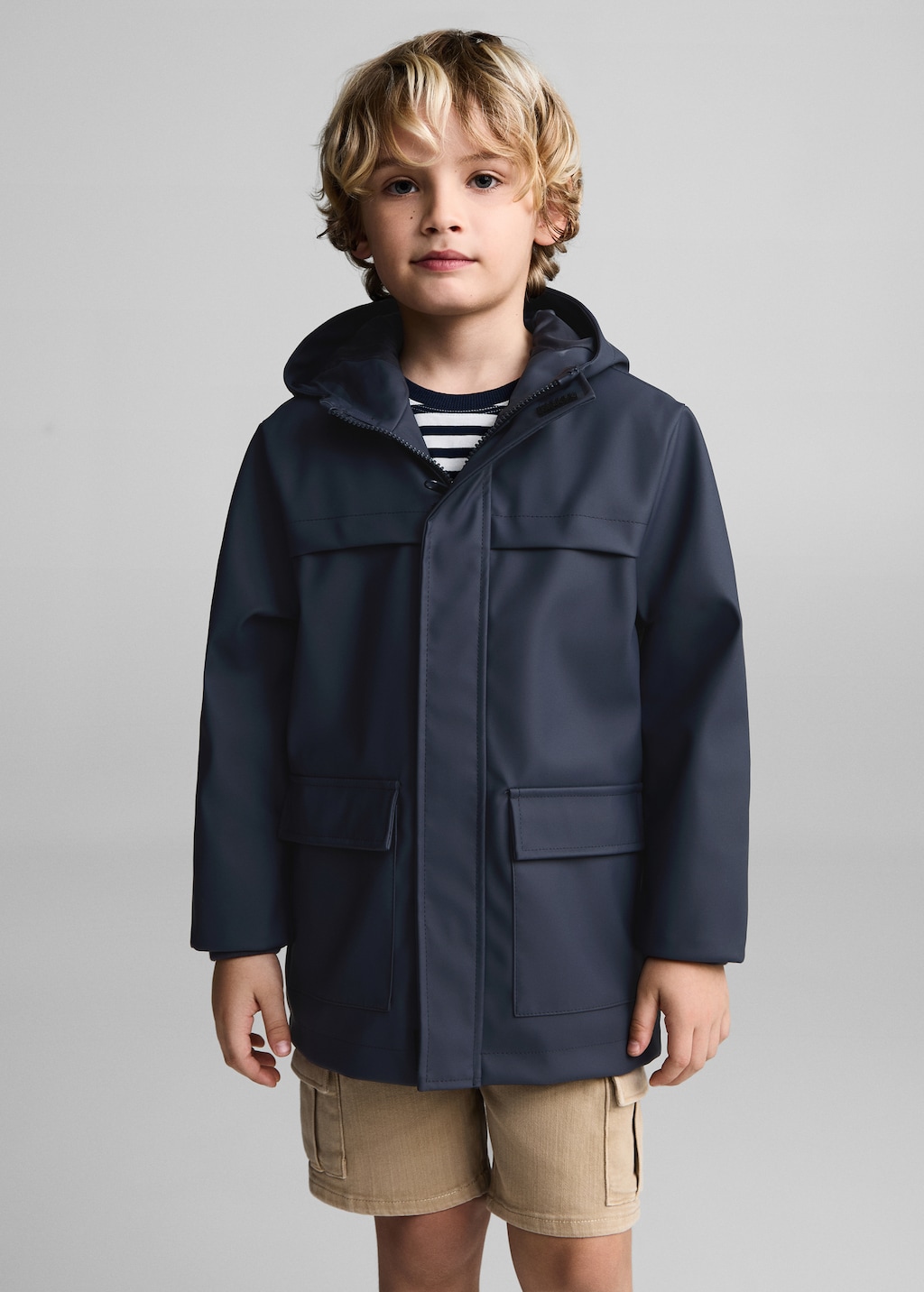 Hooded parka with pocket - Medium plane