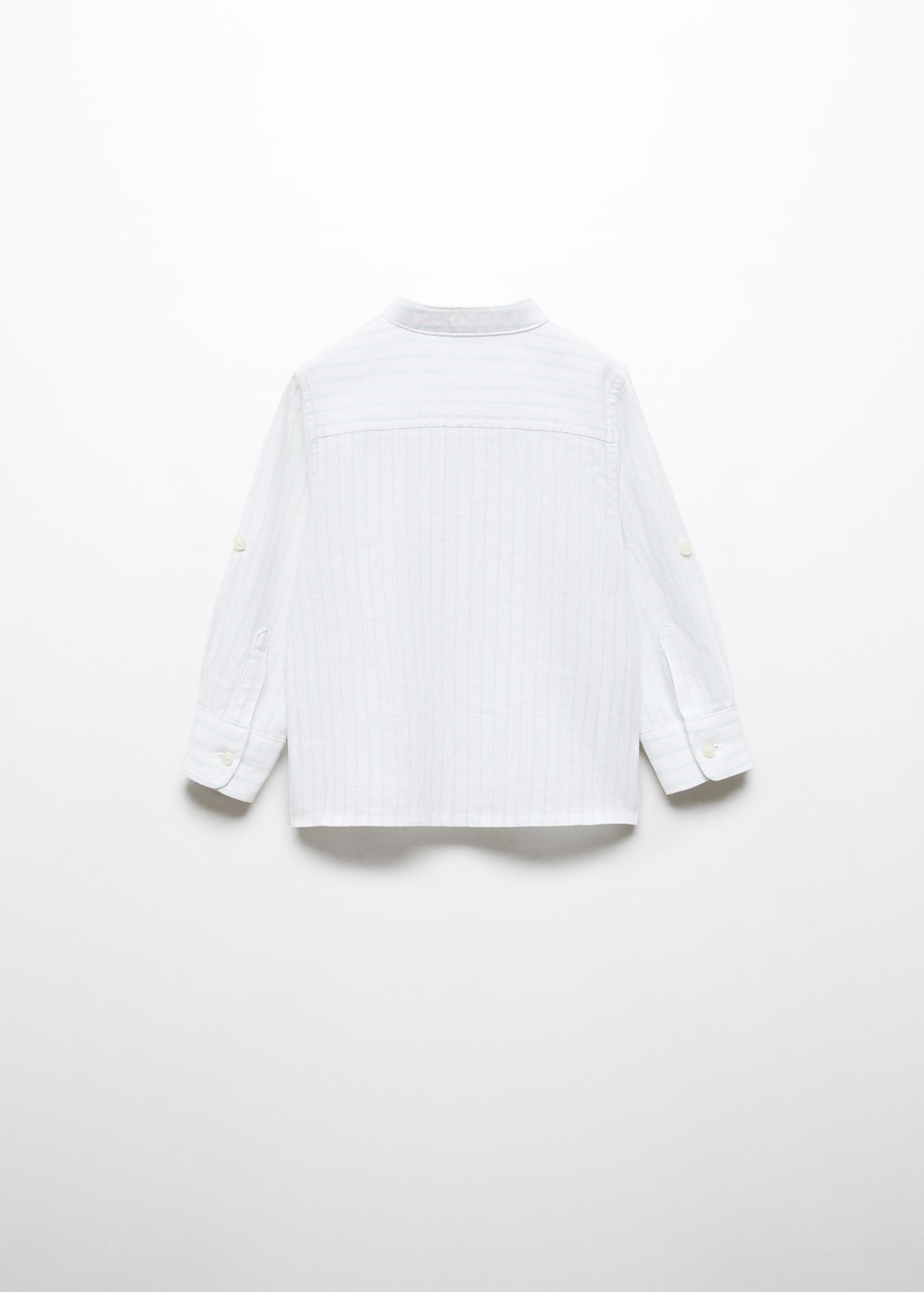 Striped mandarin-collar linen shirt - Reverse of the article