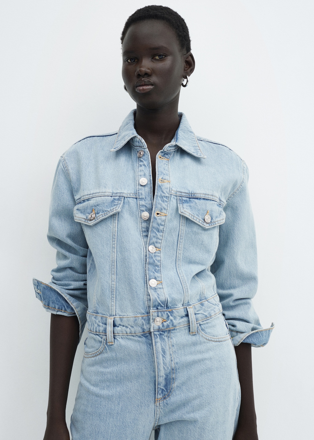 Denim jumpsuit buttons - Medium plane