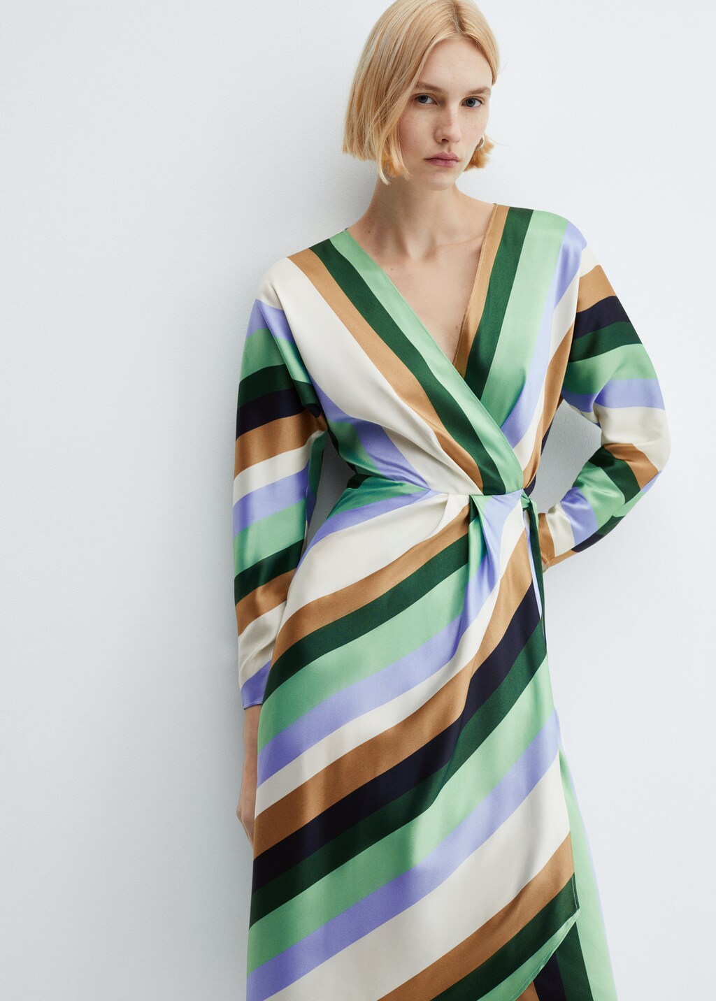 Striped satin dress - Medium plane