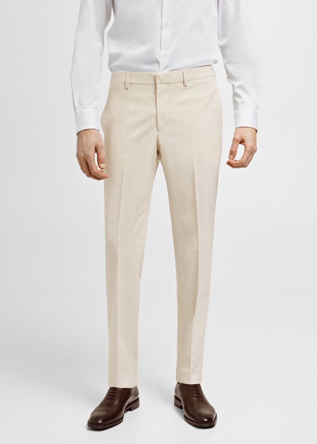 Stretch fabric super slim-fit suit trousers - Medium plane