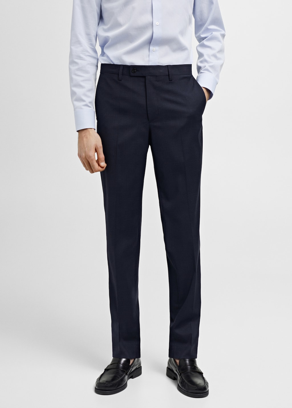 Stretch-fabric slim-fit suit trousers - Medium plane