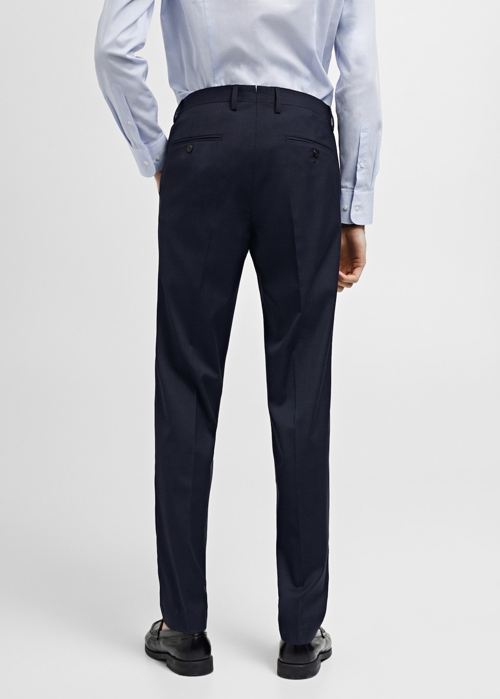 Stretch-fabric slim-fit suit trousers - Reverse of the article