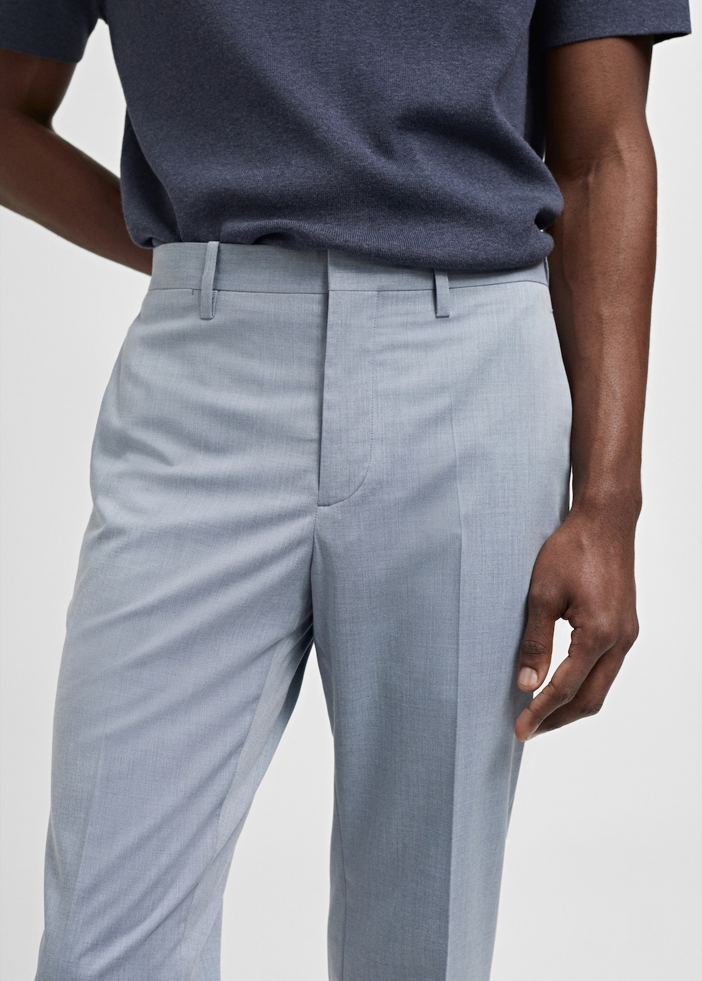 Stretch fabric super slim-fit suit trousers - Details of the article 1