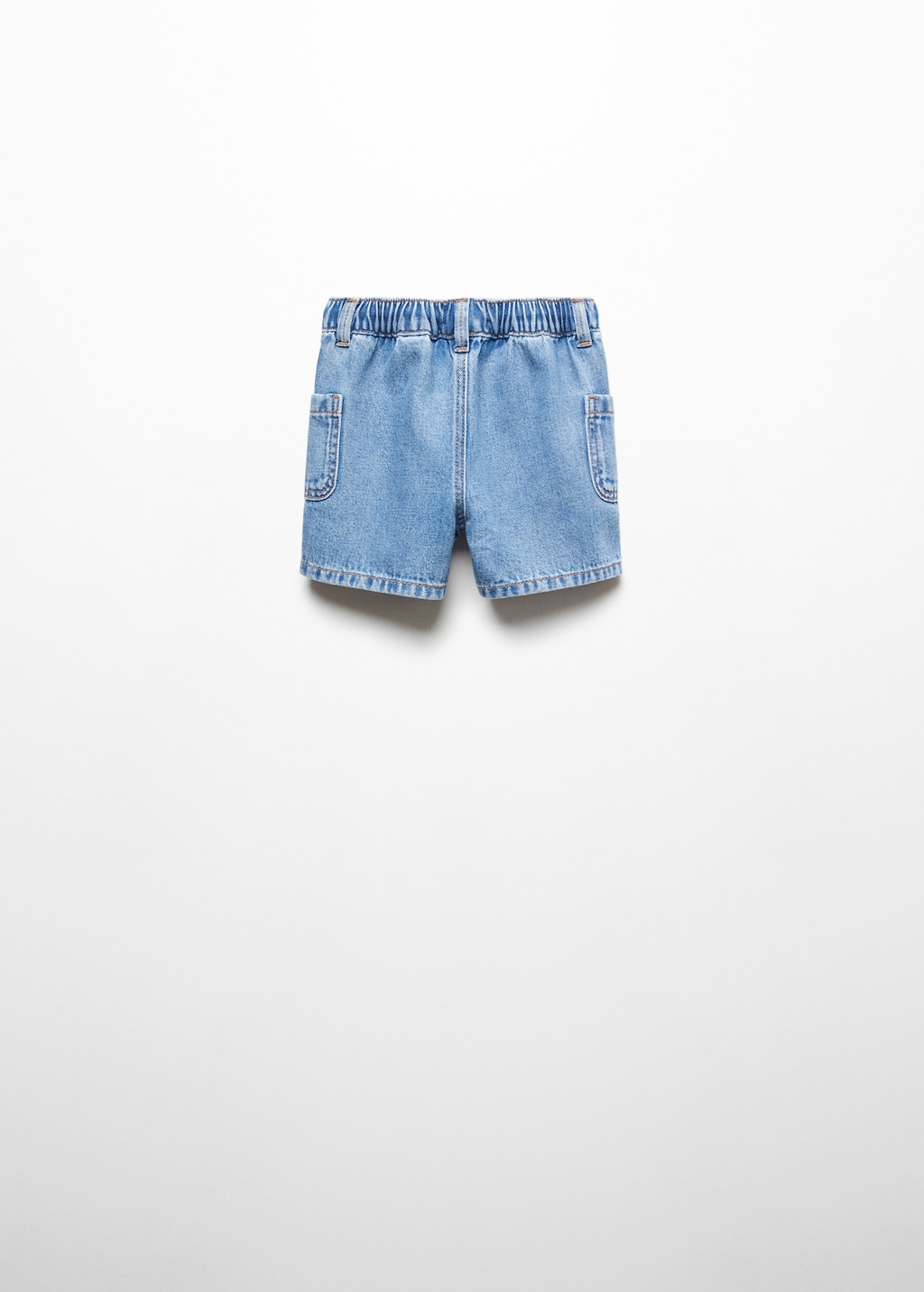 Elastic waist denim Bermuda shorts - Reverse of the article