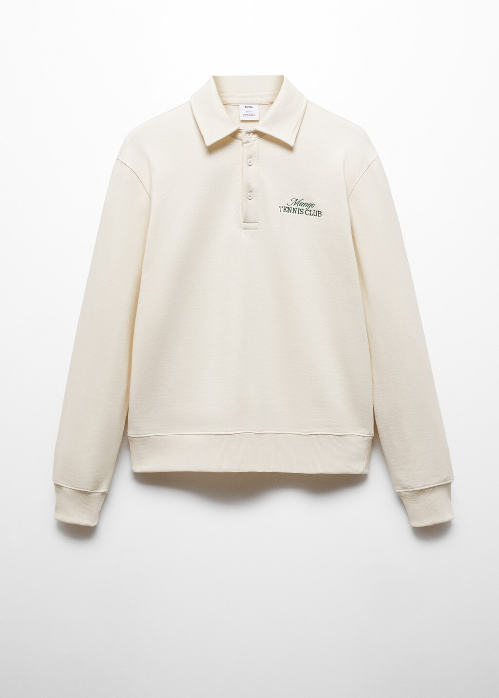 Embroidered cotton polo sweatshirt - Article without model