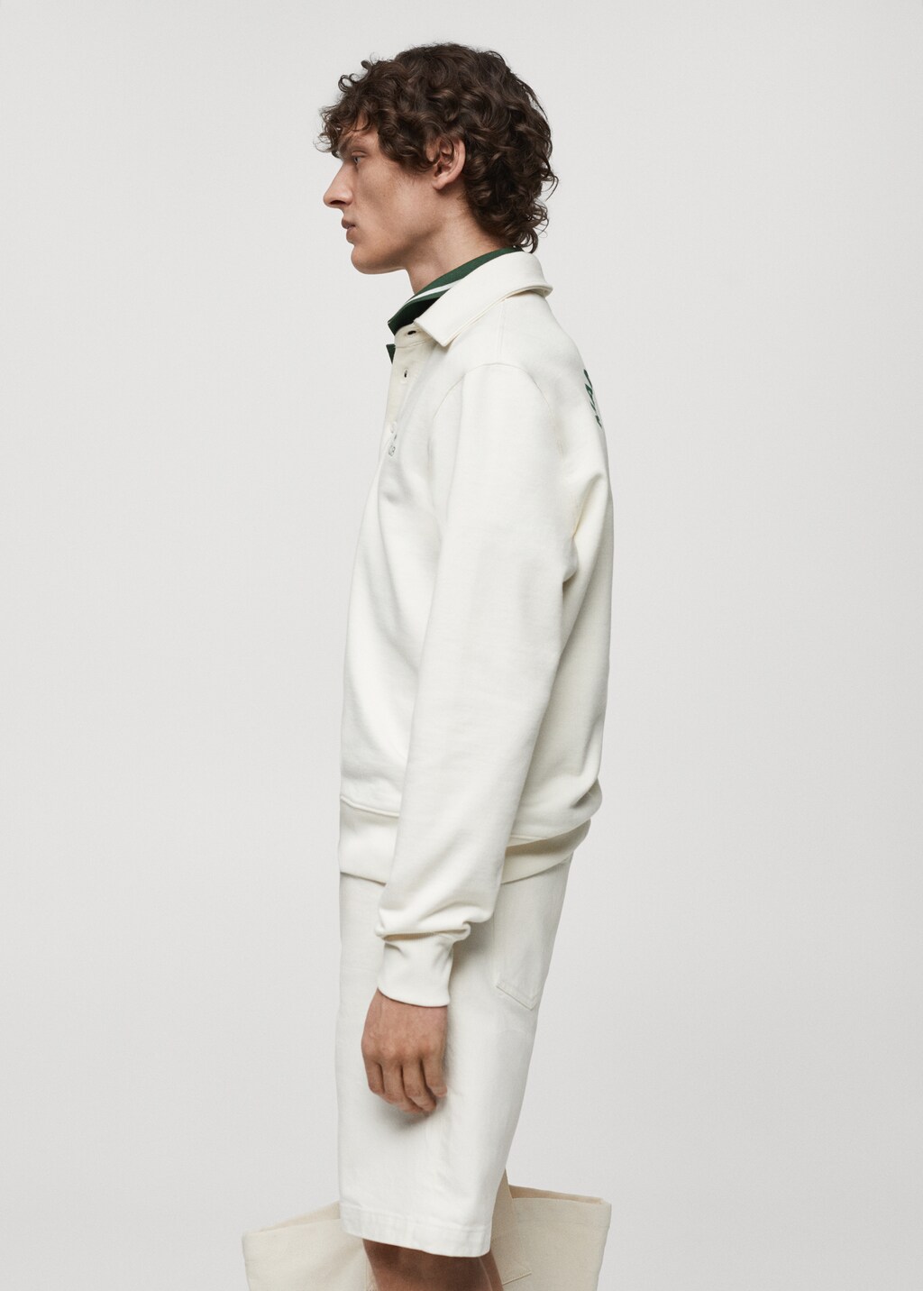 Embroidered cotton polo sweatshirt - Details of the article 2