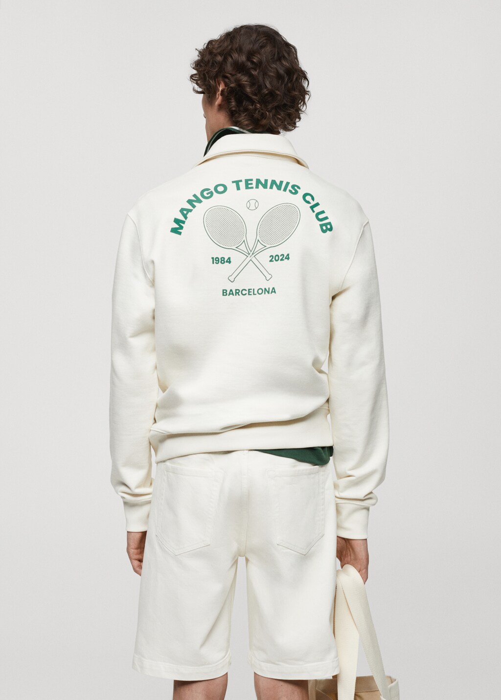 Embroidered cotton polo sweatshirt - Reverse of the article