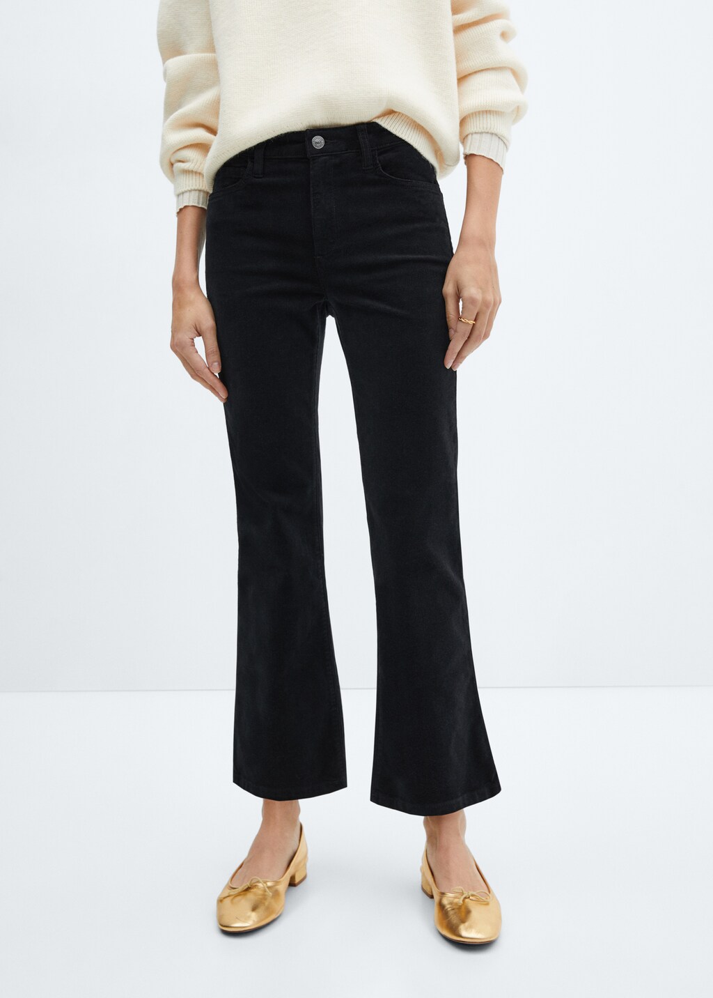 Flare crop corduroy pants - Medium plane