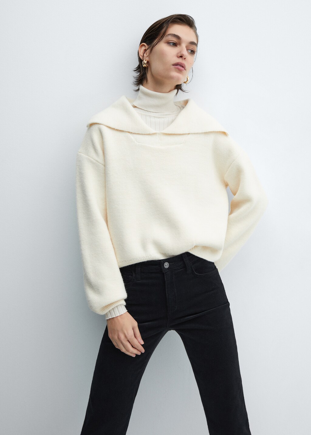 Flare crop corduroy pants - Details of the article 1