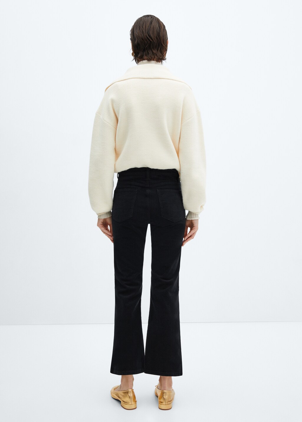 Flare crop corduroy pants - Reverse of the article