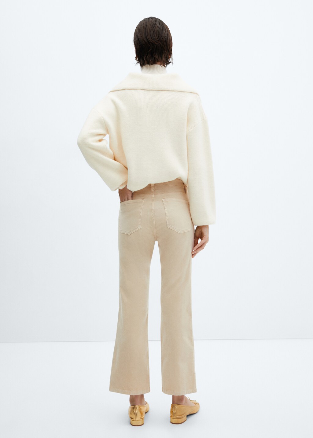 Flared cropped corduroy trousers - Reverse of the article